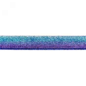 Glitzerband 25mm Breit Farbverlauf Aqua-Violett